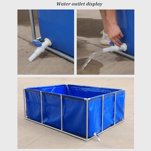 Réservoir d'eau d'aquaculture résistant aux intempéries et pliable avec vanne