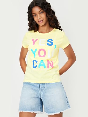 Image of Max Girl's Cotton Regular Fit Graphic Printed T-Shirt - Pack of 3