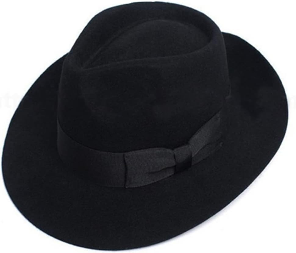 Men's Hat 100% Wool Vintage Wide Brim Fedora Casual Outdoor Jazz Hat