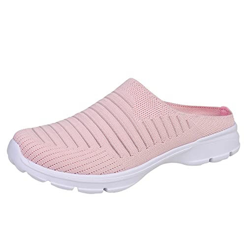 Demi pantoufles décontracté femmes en maille contre la chaleur des pieds en été
