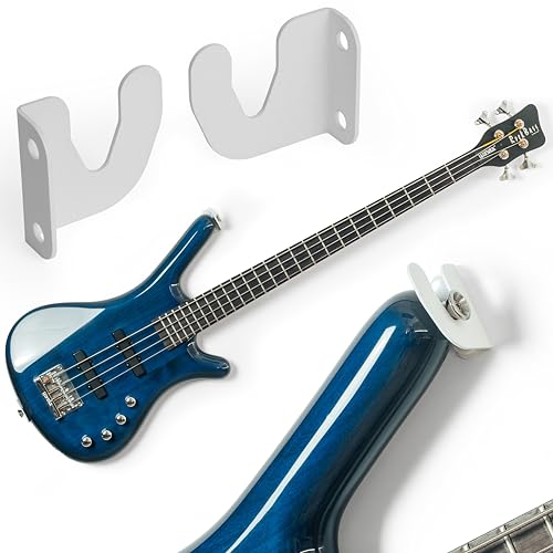 Support de guitare mural pour électriques, espagnoles, basses et classiques, accessoires (blanc)