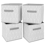 Clay Roberts Storage Cubes, Storage Boxes, Pack of 4, Grey, Fabric Basket Set for Storage Units, 25cm x 25cm x 25cm, Grey Baskets, Boxes, Box, Unit Cubes