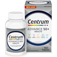 Centrum Advance 50+ Tablets Multivitamin & Mineral Supplements, with 24 essential nutrients, including vitamin D, C, Zinc, 180 ct