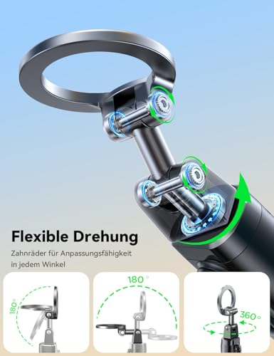 JOYROOM MagSafe Selfie Stick 4 in 1 Reise Gadgets 360° Drehbar Ausziehbares Handyhalterung Flugzeug mit Stativ & Fernbedienung Handy Ständer für iPhone 17 16 15 Samsung Android Smartphones 6