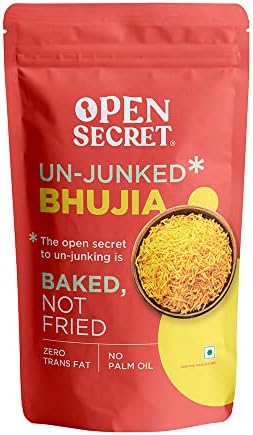 Open Secret Unjunked Bhujia | Namkeen| Baked not Fried | No Palm Oil | Crunchy Tasty Snacks| Tea Coffee Time | Zero Trans Fat| No Cholesterol (Pack of 1)
