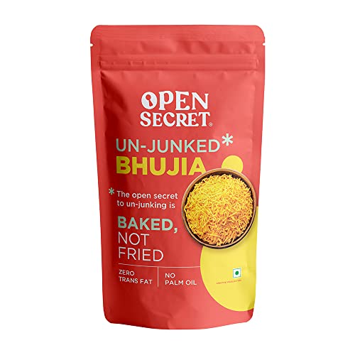 Image of Open Secret Unjunked Bhujia | Namkeen| Baked not Fried | No Palm Oil | Crunchy Tasty Snacks| Tea Coffee Time | Zero Trans Fat| No Cholesterol (Pack of 1)