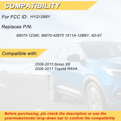 Key Fob Replacement for 2006-2011 Toyota RAV4/ 2008-2013 XB Car Keyless Entry Remote Control,HYQ12BBY 4D67 Chip,3 Buttons - Image 3