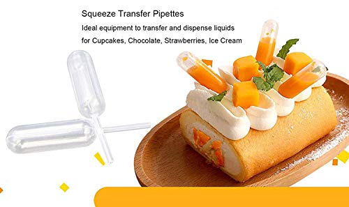 350pcs 4ml Mini Squeeze Transfer Cupcakes Pipettes-Disposable Plastic Droppers for Cupcake,Dessert,Strawberries and Chocolate