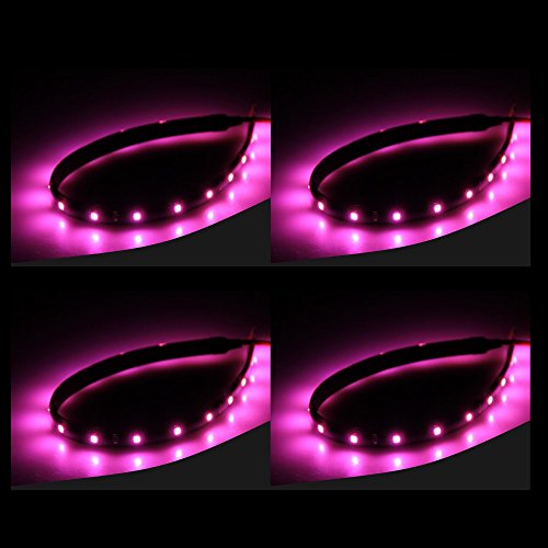Purple Interior LED Neon Glow Lighting Kit Flexible 12V Strips Inside Car Auto