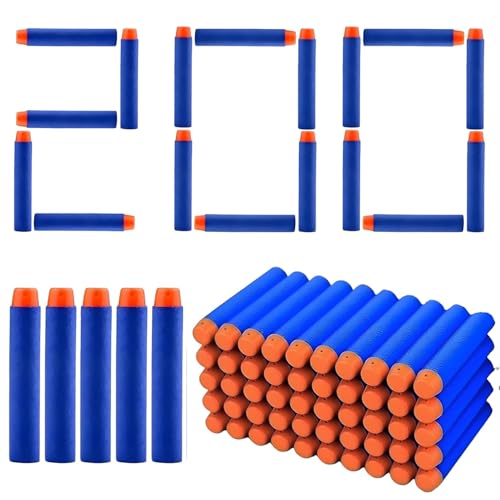 Image of VERAT Hollow Out Soft Foam Refill Darts for N-Strike Elite Series Blasters (Blue, Pack of 200)