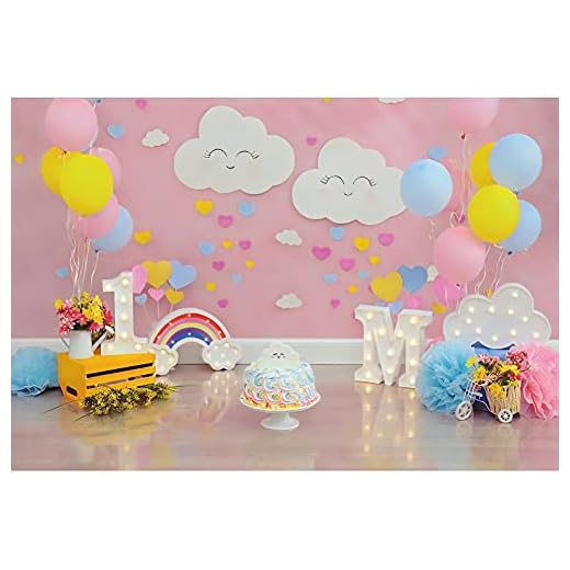 OFILA 3x2m Ett år gammal bakgrund för fotografering 1: a födelsedagens bakgrund 1 år tårta Smash Party Bakgrund Rosa baby tjejer Födelsedagsfest Dekoration Rainbow Födelsedagsfesttillbehör