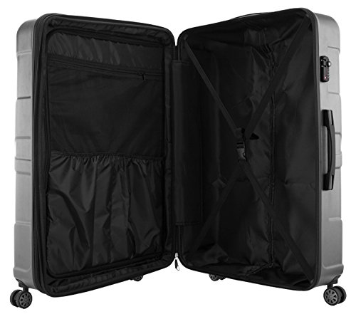 SUITLINE extra grote reiskoffer harde schaal koffer XL trolley rolkoffer met uitbreiding, zilver (zilver) - 88011063 - Image 7