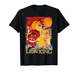 Disney Young Men’s Lion King Group Poster Graphic T-Shirt Shirt, Black, Large