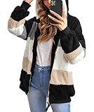 MATERIAL DE CALIDAD FUERTE CONTRA EL FRÍO - Este abrigo con capucha para mujer está hecho de tela polar de poliéster ligera y de alta calidad,que es cómodo y acogedor de llevar,transpirable y agradable a la piel.La tela difusa ultra suave te abrazará como una nube.El grosor moderado te mantiene perfectamente caliente en el frío invierno.