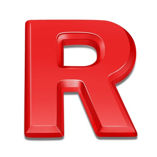 Image of DNA Motoring EM-L-LETTER-R-RD Red Letter Metal Decal Emblem Badge Sticker for Auto Car Truck Motorcycle Logo - R