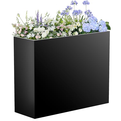 Congfutt Tall Rectangular Planter,38" L x 13" W x 30" H Metal Large Planter Box with Removable Shelf,Durable Galvanized Steel,Tall Outdoor Planters for Patio,Porch Garden, Yard