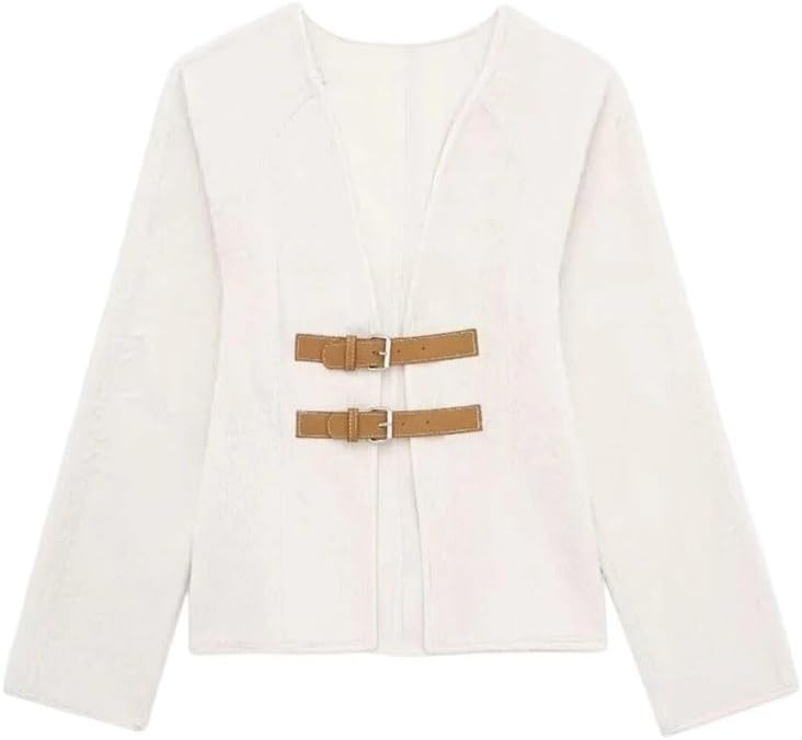 Women's V-Neck Long-Sleeved Top with Belt