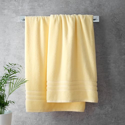 Catherine Lansfield Zero TwistZero Twist Cotton 90x140cm Bath Sheet Yellow