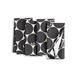 Kate Spade New York Joy Dot Cloth Napkins 4-Pack Set, 100% Cotton, Machine Washable, Black/Beige, 20'x20'
