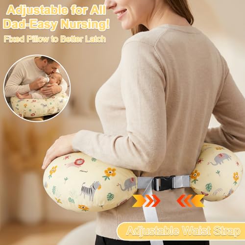 Image of x-vesolje Plus Size Nursing Pillow Wider Support, Breastfeeding Pillow with Adjustable Strap Fit All Body Type, Ergonomic Breast Feeding Pillow, Baby Feeding Pillow for Mom- Max Size /Animal Yellow