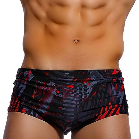 Men Push-Up Pad Swimming Briefs Padded Enlarge Sexy Swimwear Sunbath Surf Beach Shorts (Black,Tag XL (US L)) Cover