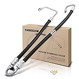 A-Premium Power Steering Pressure Hose Line Assembly Compatible with BMW 525i 2001-2003, 528i 1998-2000, 530i 2001-2003, 2.5L 2.8L 3.0L, with O-ring & Washer, Pump To Rack