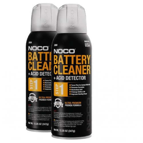 NOCO E404 12.25 Oz Battery Terminal Cleaner Spray and Corrosion Cleaner with Acid Detector (Pack of 2)