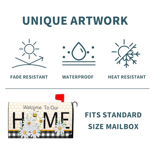 image for Harooni Welcome to Our Home Summer Mailbox Covers Magnetic Standard Si