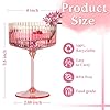 HKSZEH 12 PCS Ribbed Coupe Glasses Pink Plastic Champagne Coupe Cup 10oz Detachable Gold Rim Espresso Martini Glass Vintage Margarita Glassware Cocktail Glass for Wedding Bachelorette Party #1
