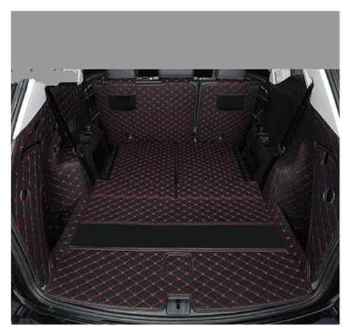 Tapis de coffre en cuir pour Ford Atlas 2017-2020 avec surpiqûres noires et rouges