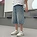 Kids Boys Baggy Jorts Jean Shorts with Drawstring Youth Straight Leg Denim Shorts Pockets Tween Preppy Thin Casual Bottoms (US, Age, 10 Years, 11 Years, M-Blue)