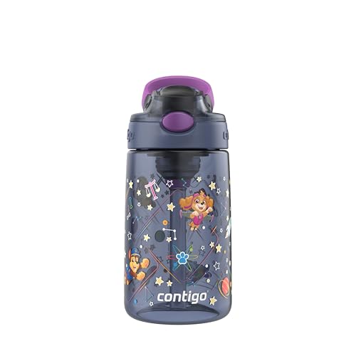Image of Contigo Aubrey Paw Patrol Leak-Proof Spill-Proof Water Bottle with Autospout, 14oz, Paw Patrol Space Zodiac, Purple