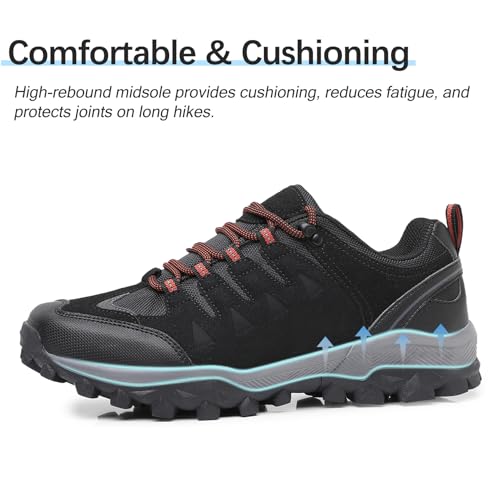 Men's Hiking Shoes Outdoor Casual Sneakers Non Slip Comfortable Breathable Walking Work Trekking Climbing Camping Travel Trail Running Grip Durable Classic Fashion2