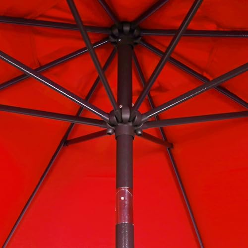 Image of Blissun 9' Outdoor Patio Umbrella, Outdoor Table Umbrella, Yard Umbrella, Market Umbrella with 8 Sturdy Ribs, Push Button Tilt and Crank