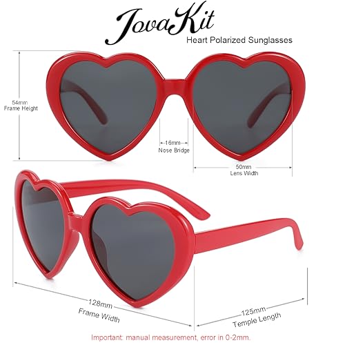 JOVAKIT Kids Polarized Heart Shaped Sunglasses for Girls Age 3-18, Fashion Lovely Rave Party Sun Glasses UV Protection4