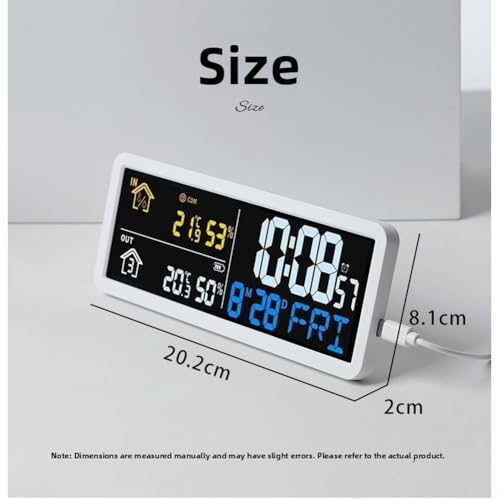 Reloj digital LCD para oficina en casa con temperatura 4