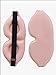 Sosun Beauty Double Layer Blush Pink Satin Sleep Bonnet with Tie Band and Free Matching Sleep Mask