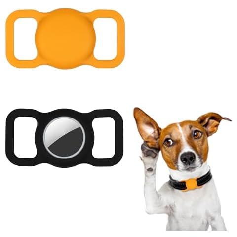 2pcs Airtag Dog Collar Holders, Waterproof Silicone Covers Cover