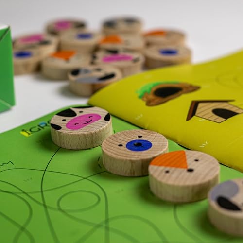 Sudoku Tiere – Holzpuzzle für Kinder ab 3 Jahren – Lernspiel zur Förderung von Logik, Konzentration und Feinmotorik – 20 Aufgaben – 4x4 Raster – Massivholz – Tiermotive