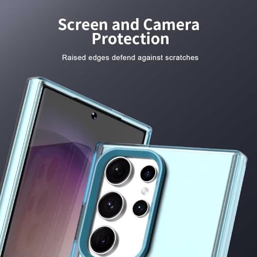 Image of Elzzi Magnetic Case for Samsung Galaxy S25 Ultra 5G Cover [Compatible with MagSafe] Slim Fit Shockproof Translucent Matte Hard Back Phone Cover with Protective Bumper for Men & Women (Blue)