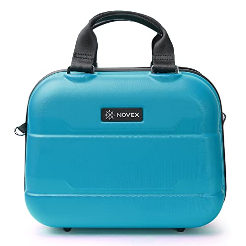 Image of NOVEX Vanity Box for Women - Unbreakable Polycarbonate Makeup Organizer | Travel Toiletry Bag with Dividers | Stylish Multifunctional Use Cosmetic Storage Case with Zipper | Turquoise