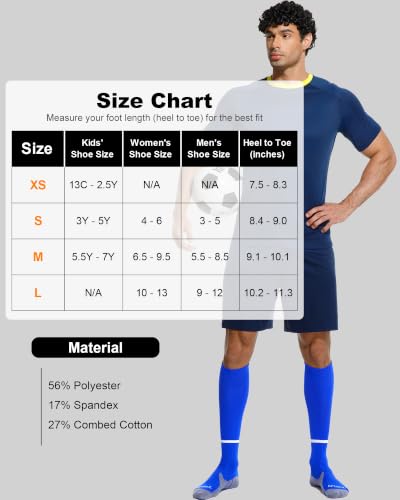 Image of APTESOL Knee High Sport Soccer Baseball Socks for Youth Boys Girls (1 /3 /5 Pairs)