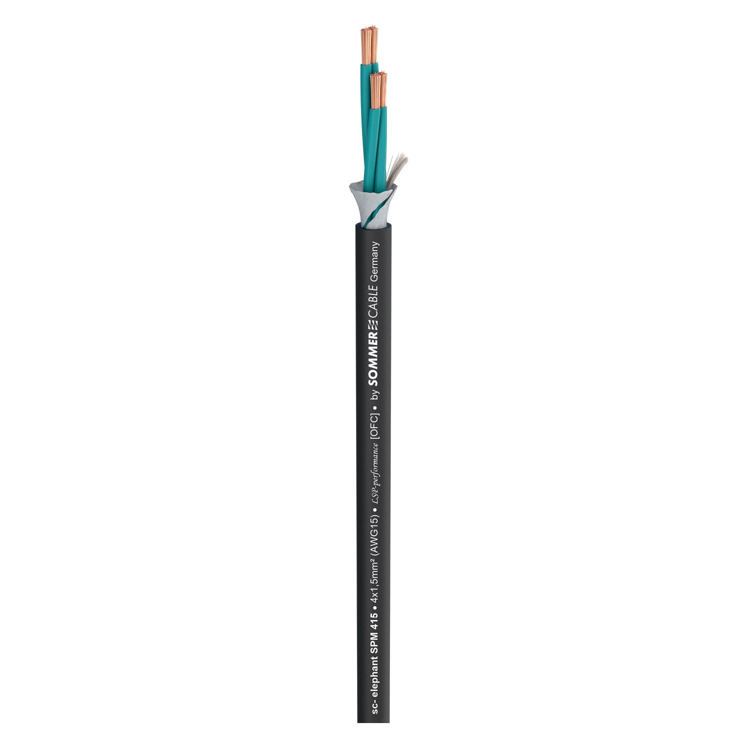 Sommer Cable - Lautsprecherkabel Elephant SPM415; 4 x 1,50 mm²; PVC Ø 8,60 mm; schwarz (5m)