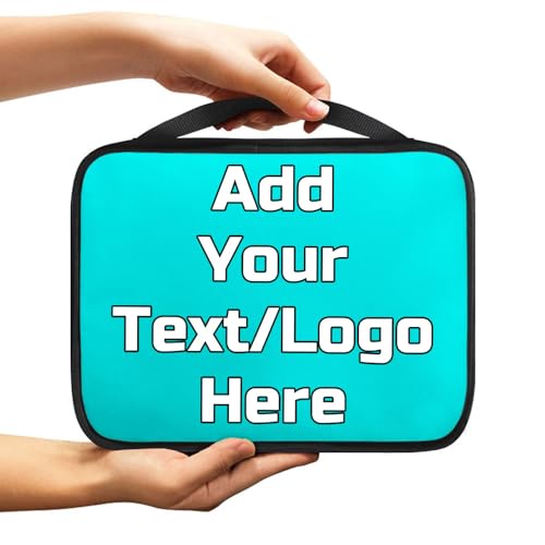 Image of Customize Bible Covers Add Your Own Photo Text Name Image Personalized Bible Bags for Men and Women Custom Bible Carrying Case Gifts Bible Holder with Handle, Cyan