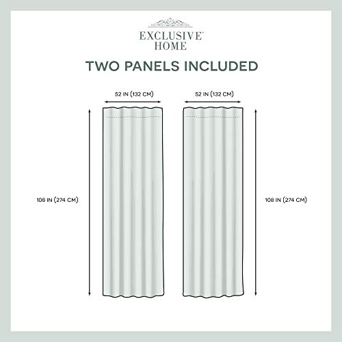 Exclusive Home Curtains Velvet Hidden Tab Top Curtain Panel, 52X108, Winter White, 2 Panels #TOP5
