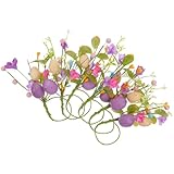 POPETPOP Anillos de Servilleta con Hebilla de Flores Artificiales, 6 Piezas, Decoración para Mesa de Pascua, Porta Servilletas en Forma de Huevo, Adecuado para Centro de Mesa Primaveral