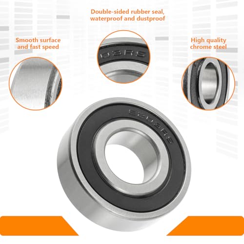 HUAREW 6203 2RS Kugellager, aus Lagerstahl 17mm x 40mm x 12mm, Doppelt Geschirmte Rillenkugellager für DIY, Drehbänke, Motoren, 3D-Drucker, Fräsmaschinen, verschiedene mechanische Geräte, etc(4Pcs)