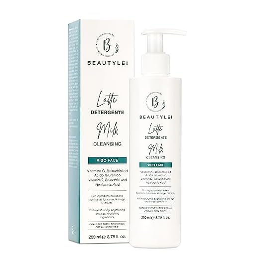 BEAUTYLEI Leche Limpiadora Facial Ecológica | Vitamina C Ácido Hialurónico Bakuchiol Avena | Desmaquillante Hidratante Antiedad Nutritivo Purificador Espinillas Acné | Todo tipo de piel MADE IN ITALY