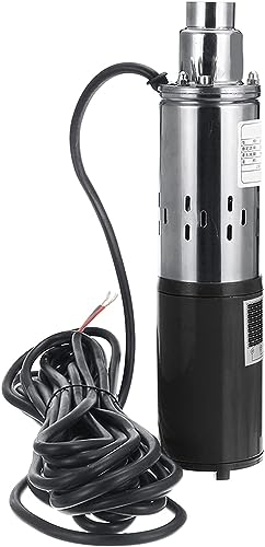 CHRISK Bomba Solar de Pozo Profundo de Corriente Continua, 260W 40M de Altura Bomba de Pozo Profundo de elevación DC Bomba Sumergible Jardín de riego agrícola Inicio