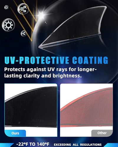 Image of Rear Bumper Reflector Compatible with Le-xus is IS250 IS300 IS350 IS200t is-F 2014-2020, [IP67 Waterproof] Rear Bumper Reflector Cover [No Bulbs], 2 PCS, Smoked Lens